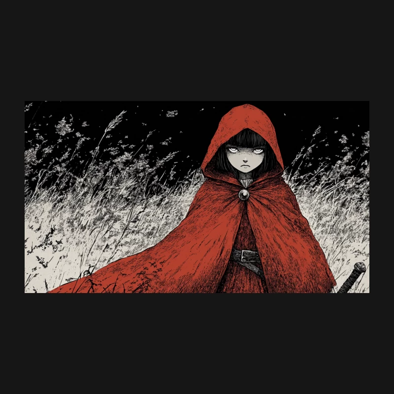 Dark Fairy Tale: Little Red Riding Hood in the Forest Desk Mat