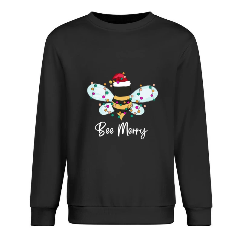 Fröhliche Biene mit Weihnachtslichtern Herren Pullover Sweatshirt