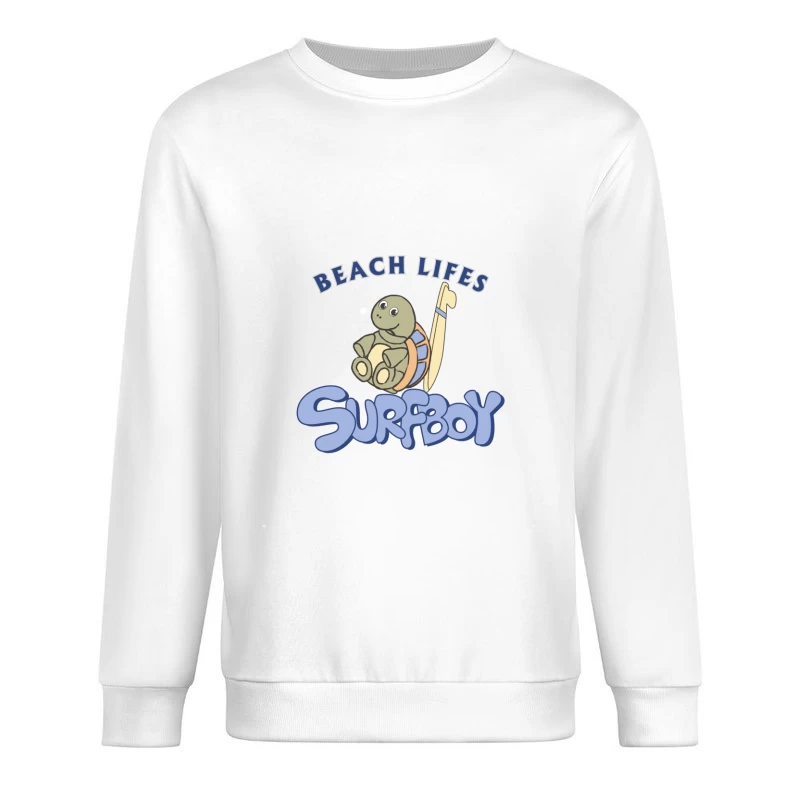 Strandtier Schildkröte mit Surfbrett Herren Pullover Sweatshirt