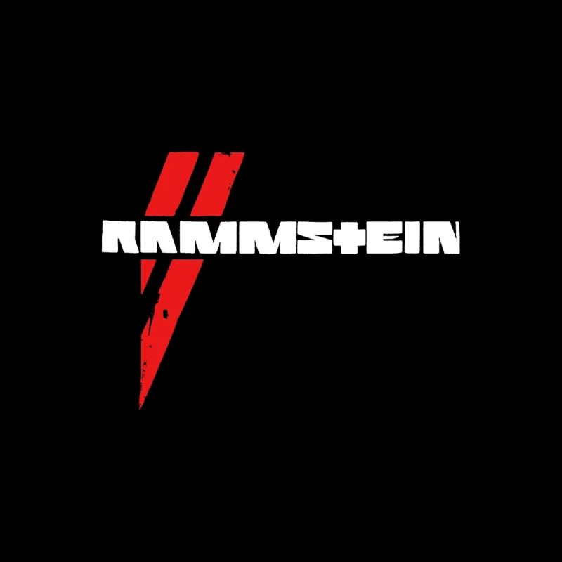 Rammstein Metal Band Logo in Red and White Tapestry