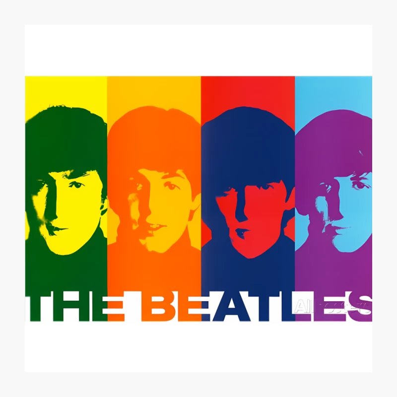 Colorful Pop Art Portraits of The Beatles: Iconic 1960s Band Pin