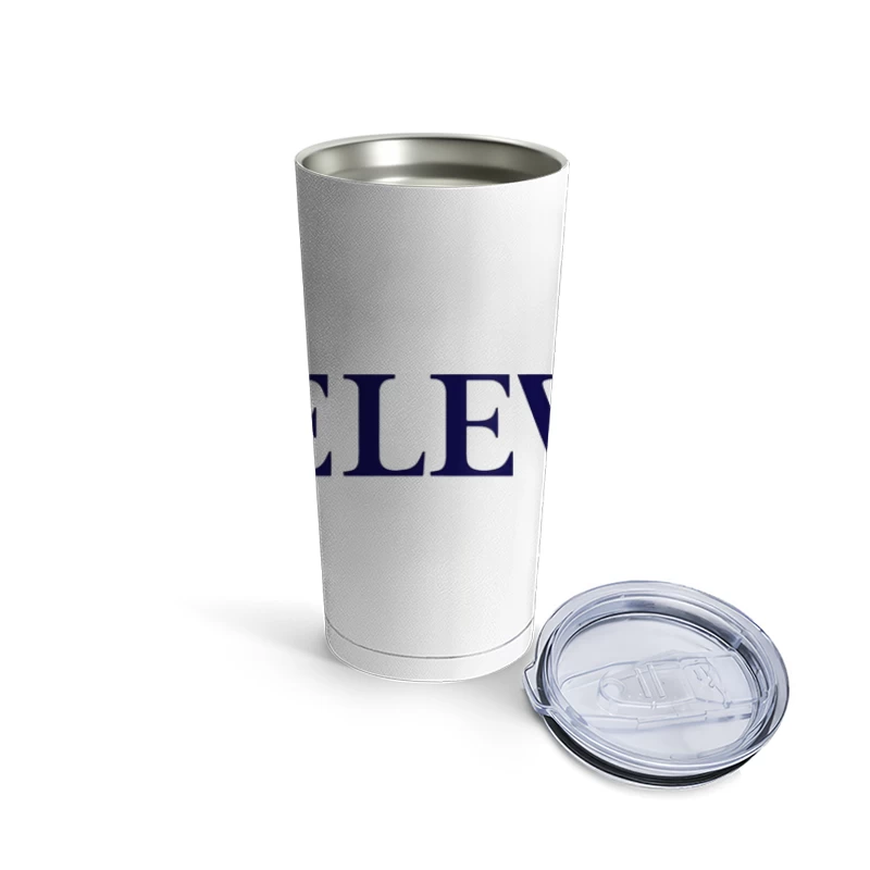 Modern Navy Blue Eleven by Venus Logo Design Travel Mug