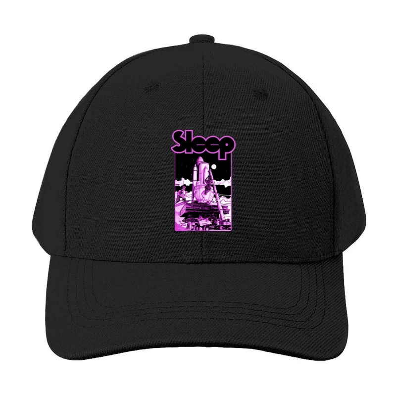 Sleep Band's Purple Rocket Industrial Space Art Baseball Cap