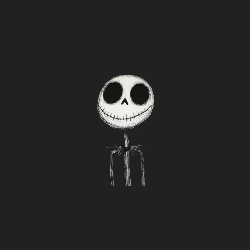 Jack Skellington: A Sketched Halloween Icon from The Nightmare Before Christmas Bucket Hat