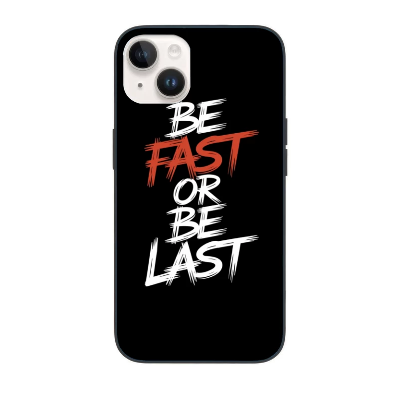 Fast Typography: Minimalist Red Text Design iPhone Case