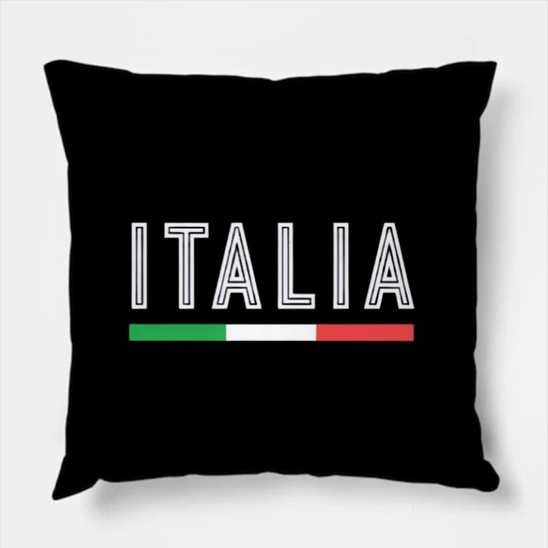 Minimalist Italian Flag-Inspired Typography Design Throw Pillow