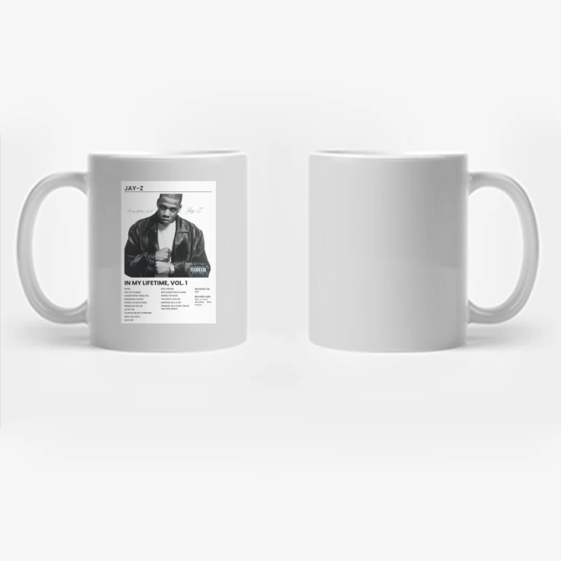 Jay-Z's "In My Lifetime Vol. 1" Album Cover with Track List Coffee Mug
