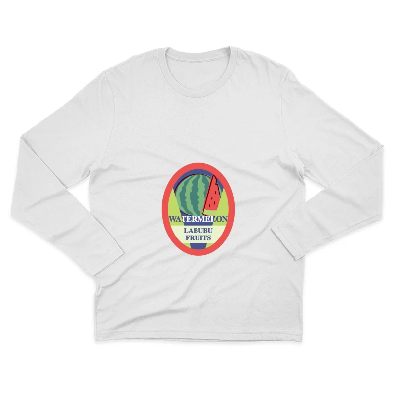 Wassermelonen-Etikett von Labubu Fruits Herren Langarm T-Shirt