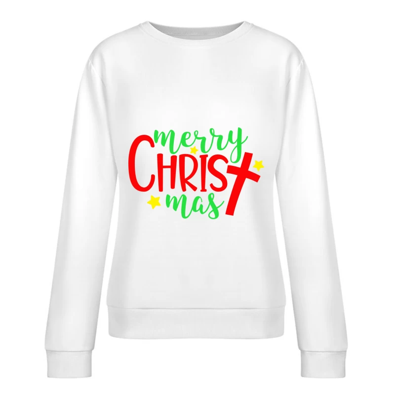 Carte de Noël Joyeux avec Étoiles Femme Sweat-shirt à enfiler