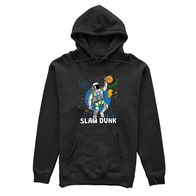 Astronaut beim Slam Dunk im Weltraum Damen Pullover Hoodie