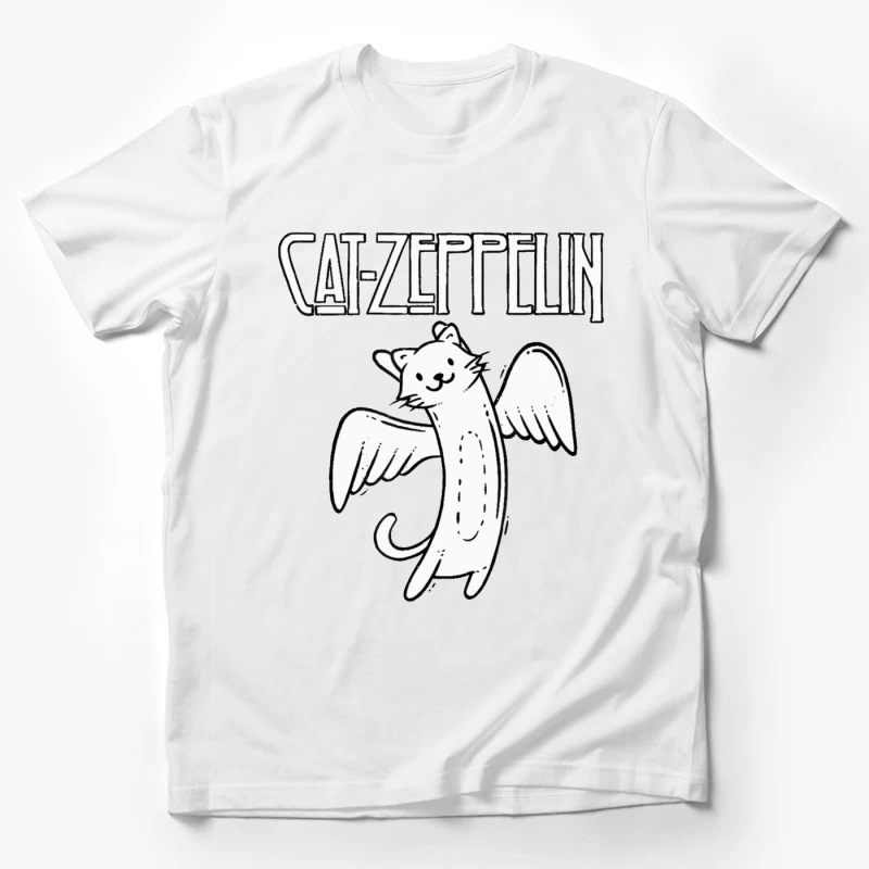 Flying Cat Zeppelin Logo - Musical Band Cartoon Male T-Shirt