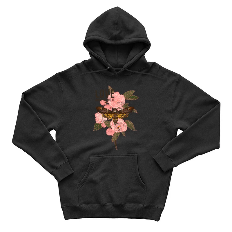 Mite et Fleurs Roses avec Inspiration d'Amour Homme Sweat à capuche