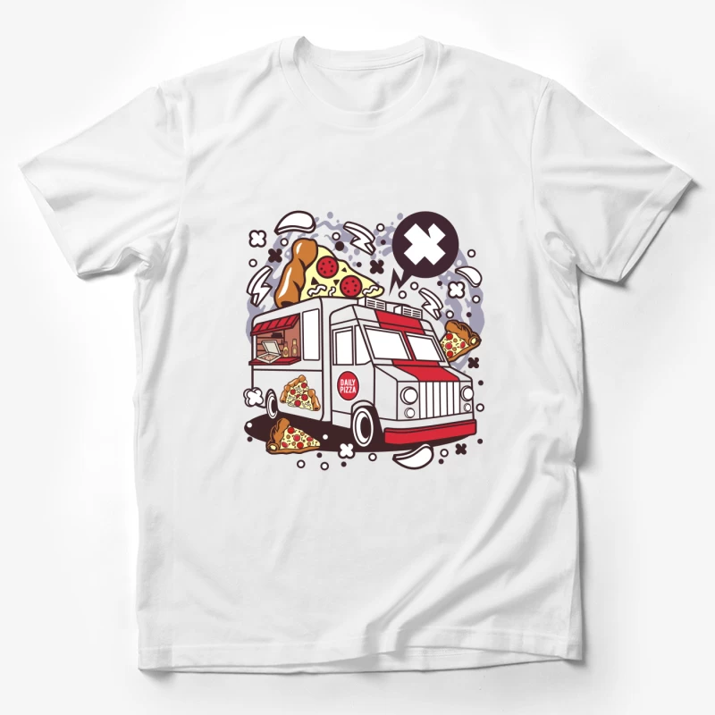 Camion de pizza illustré Homme T-Shirt