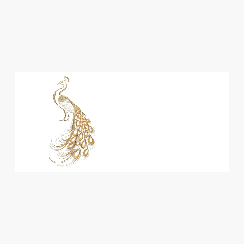 Elegant Gold Peacock Illustration in Art Nouveau Style Coffee Mug