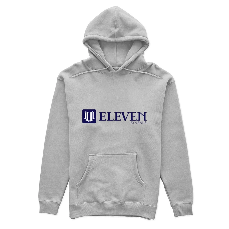 Modern Navy Blue Eleven by Venus Logo Design Female Pullover Hoodie