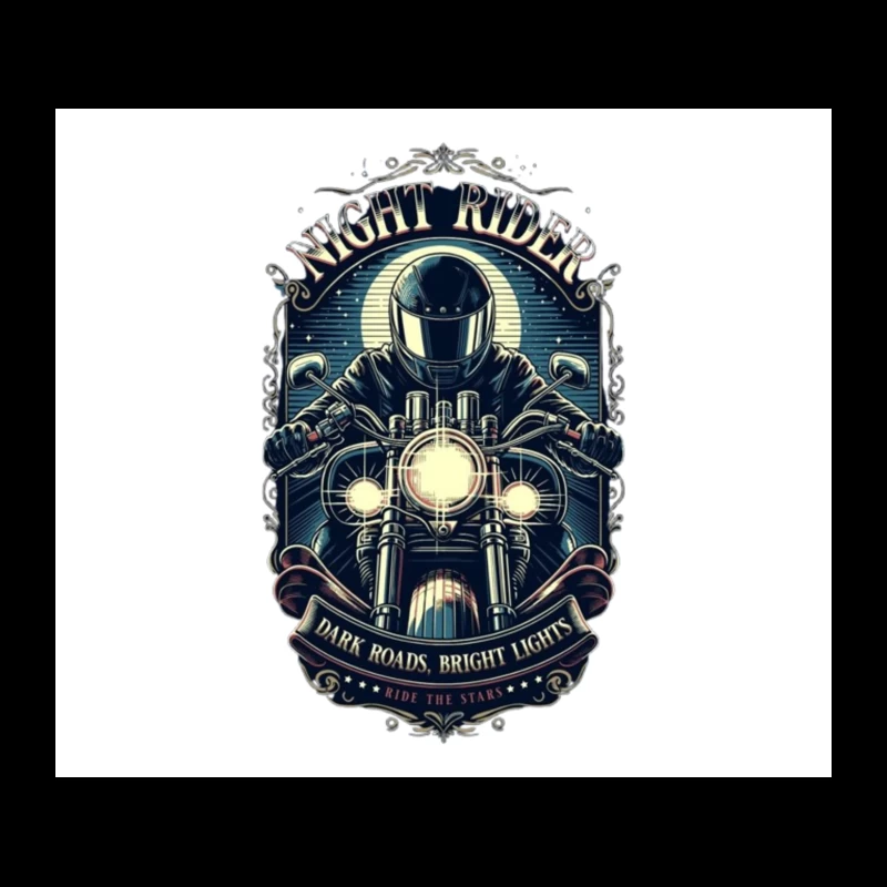 Vintage Night Rider Motorcycle Badge Design Tapestry