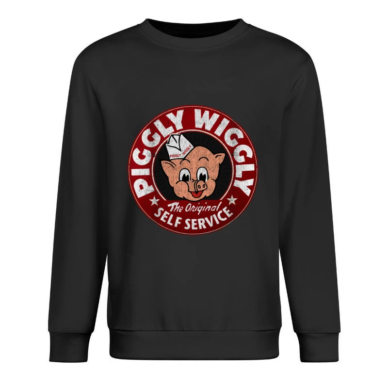 Vintage Piggly Wiggly Self-Service Grocery Store Logo Male Pullover Sweatshirt