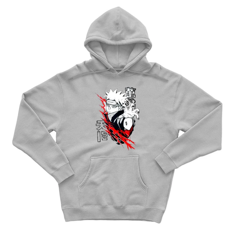 Anime-Charakter mit roter Aura Herren Pullover Hoodie