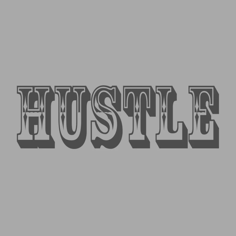Bold Typography Design of the Word "Hustle" Male Pullover Hoodie