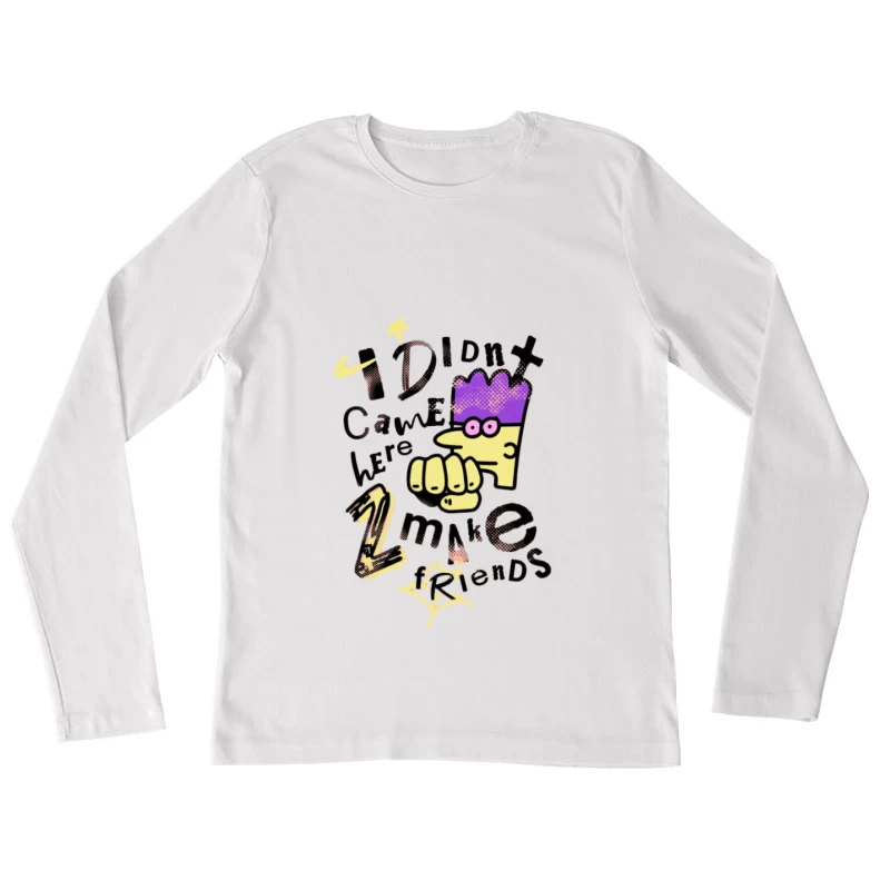 Comic-Stil Charakter mit frechem Spruch Damen Langarm T-Shirt