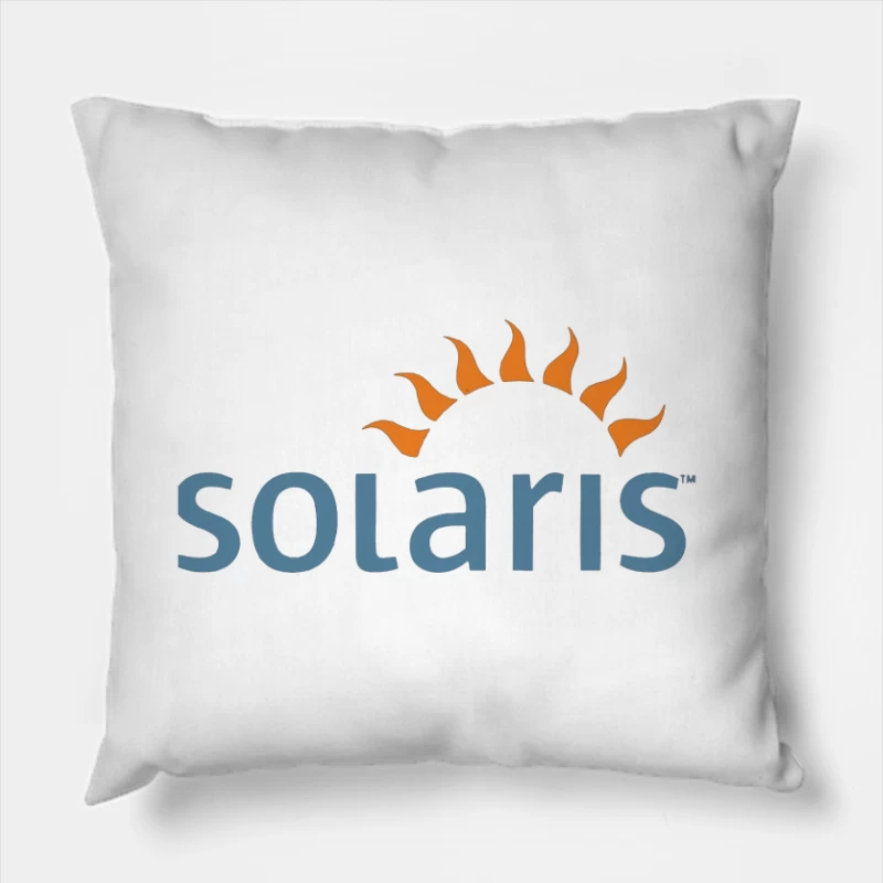 Solaris Operating System Logo with Sun Symbol Throw Pillow