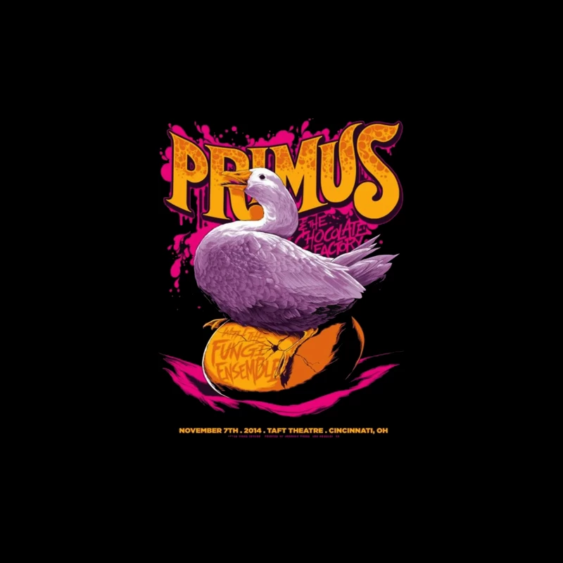 Primus Rock Band Concert Poster with Purple Duck Design Tapestry