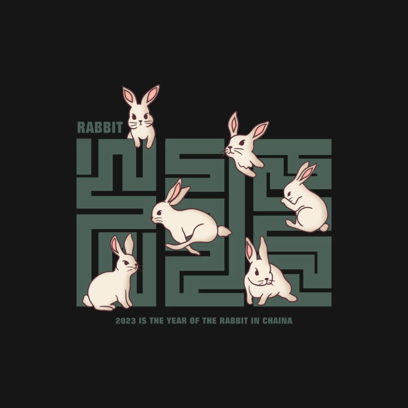 Jahr des Hasen 2023 - Labyrinth Design Herren Langarm T-Shirt