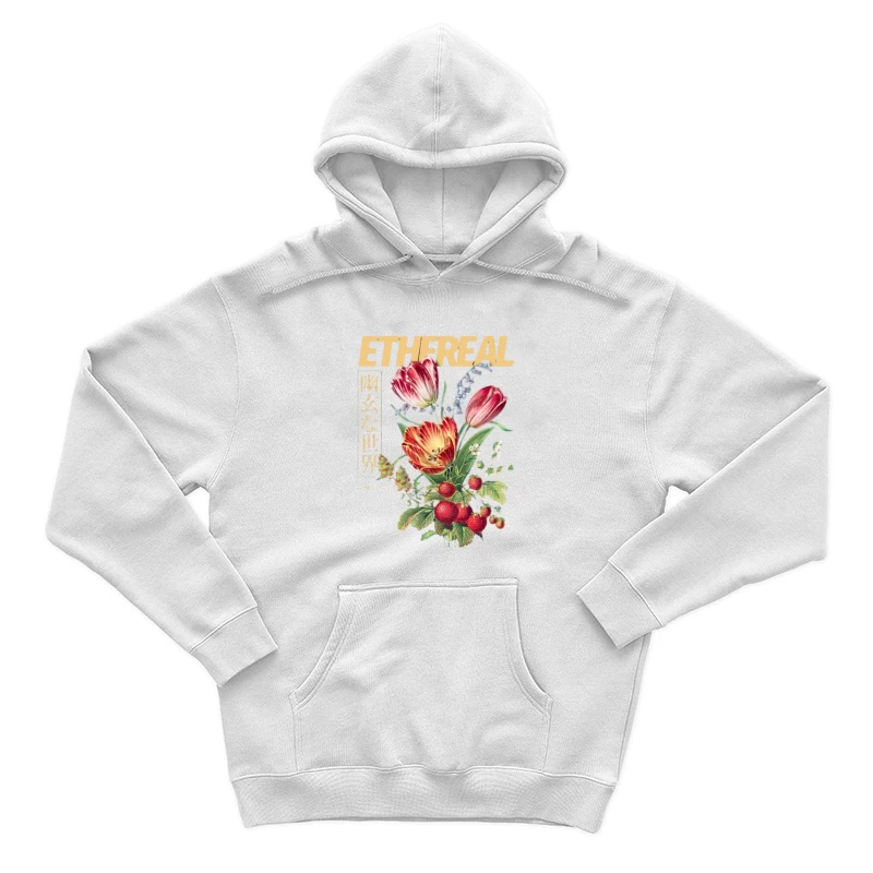 Ätherische Blumenillustration Herren Pullover Hoodie