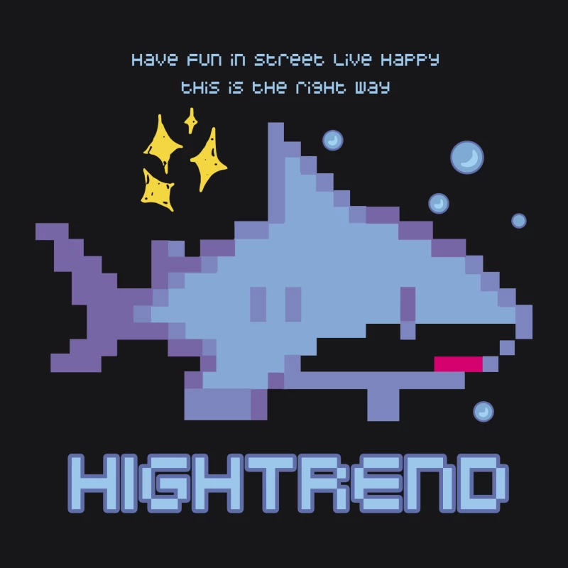 Pixel-Hai mit Motivationsbotschaft Herren Pullover Hoodie
