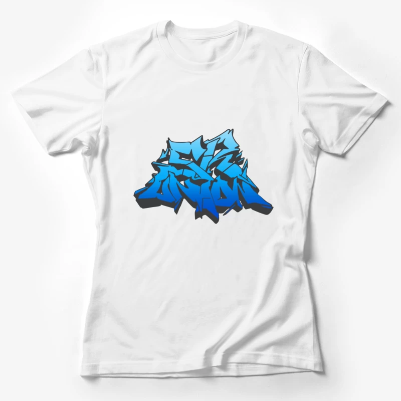 Blaues Graffiti-Design Damen T-Shirt