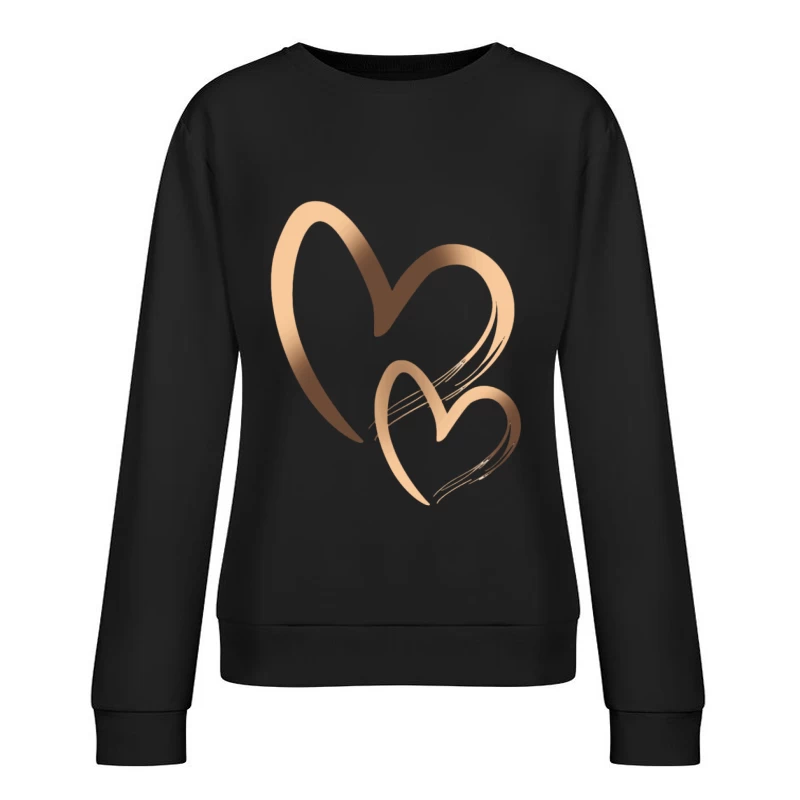 Zwei ineinander verschlungene Herzen Damen Pullover Sweatshirt