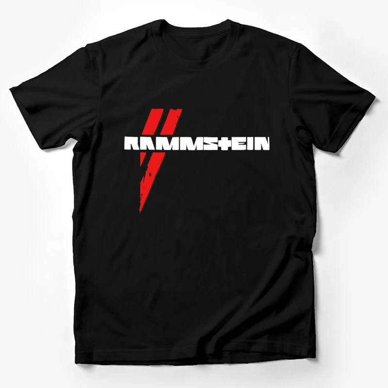 Rammstein Metal Band Logo in Red and White Male T-Shirt