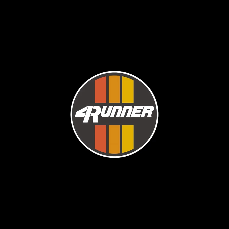 Retro-Style 4Runner Logo with Orange-Yellow Racing Stripes Desk Mat