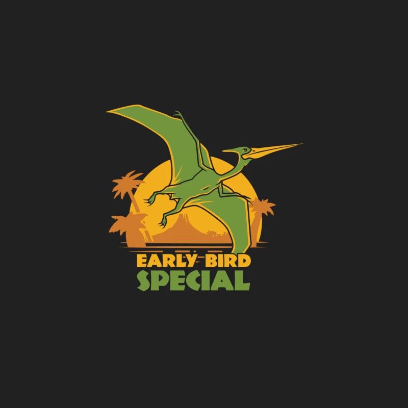 Prehistoric Early Bird Special: Pterodactyl Sunrise Design Bucket Hat