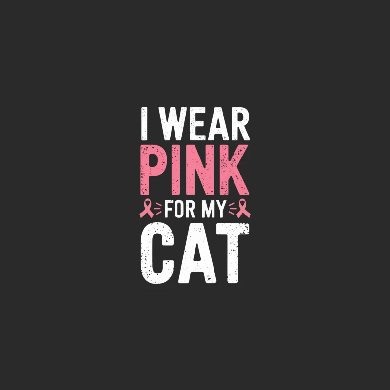 Pink Ribbon Cat Support: Breast Cancer Awareness Campaign Baseball Cap