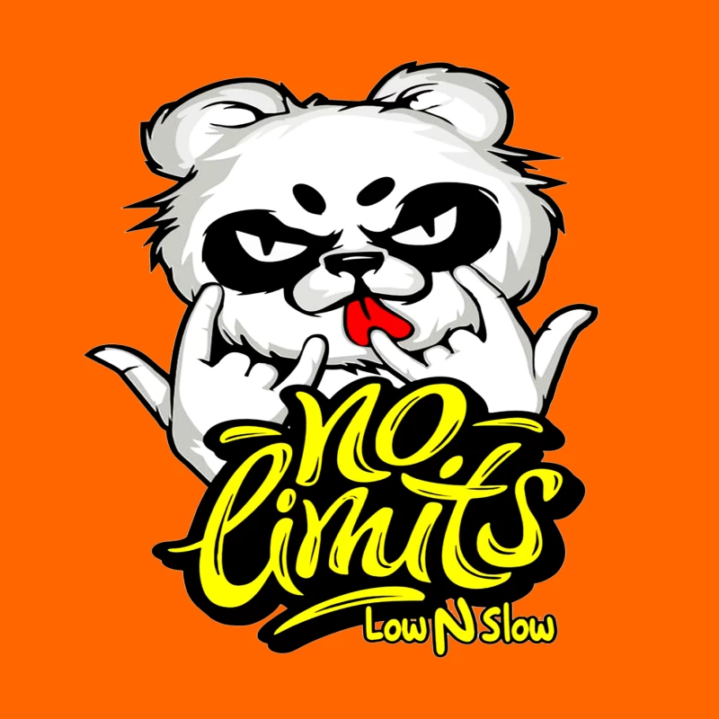 Playful Panda Logo with No Limits Theme Throw Pillow