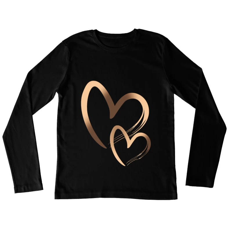 Zwei ineinander verschlungene Herzen Damen Langarm T-Shirt