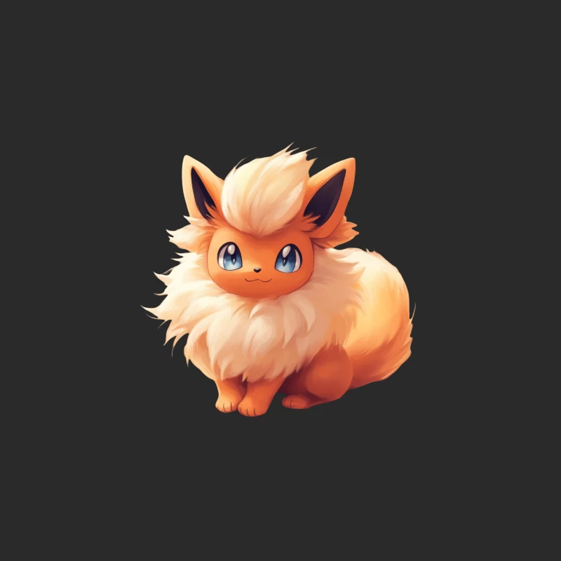 Cute Fluffy Flareon Pokemon Digital Art Baseball Cap