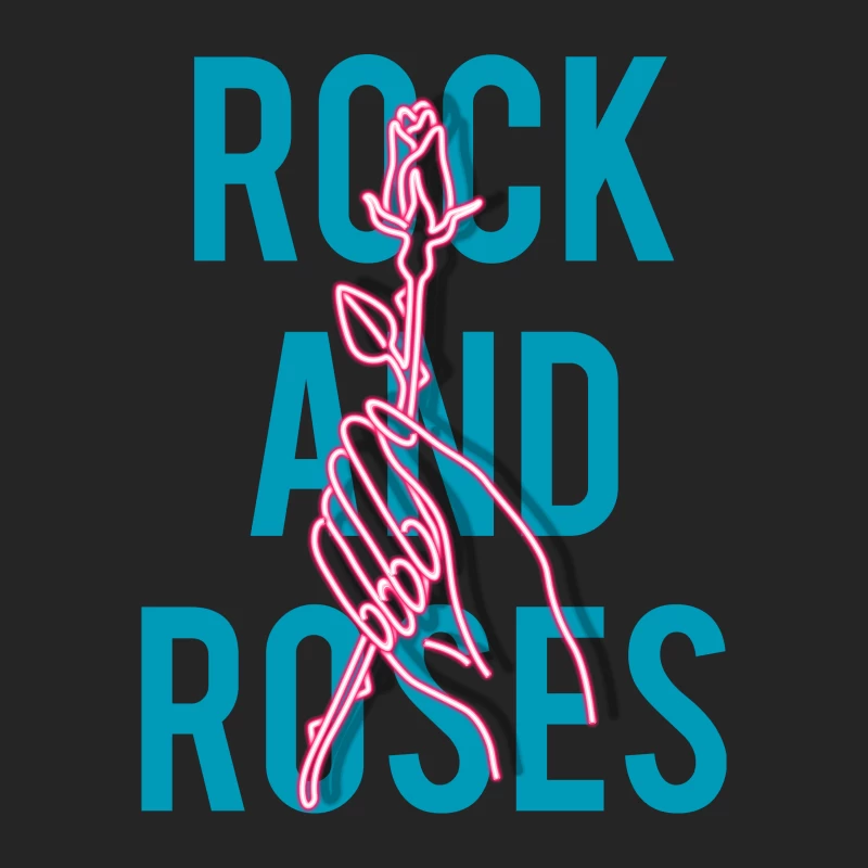 Rock et Roses - Design néon artistique Homme Sweat-shirt à enfiler