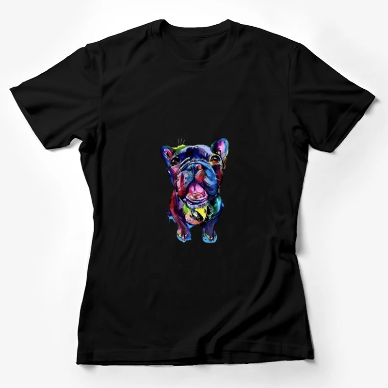 Bunter Hundeporträt in Pop-Art Damen T-Shirt