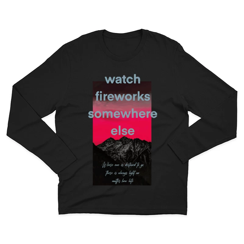 Landschaftsgrafik mit motivierenden Zitaten Herren Langarm T-Shirt