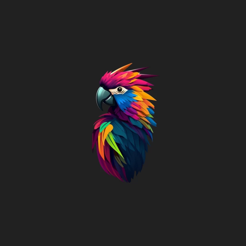 Colorful Parrot Illustration Bucket Hat