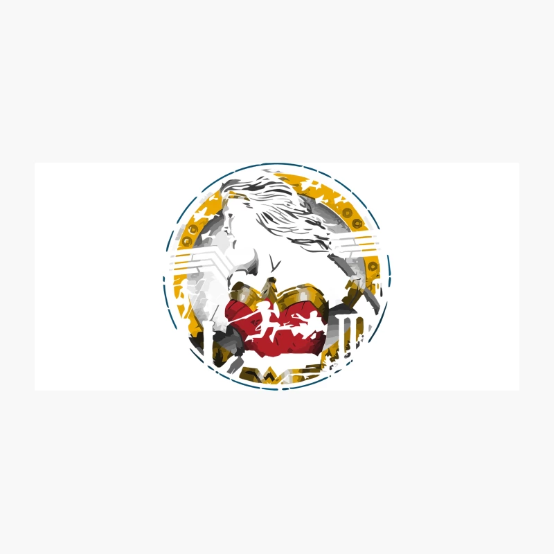 Mythological Horse Logo with Abstract Heart Design Coffee Mug