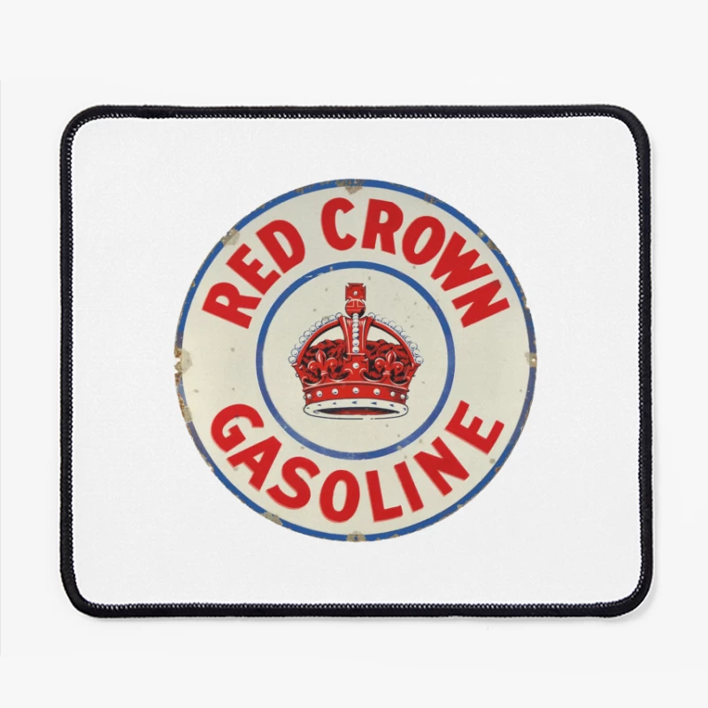 Vintage Red Crown Gasoline Round Metal Sign with Royal Crown Logo Mouse Pad