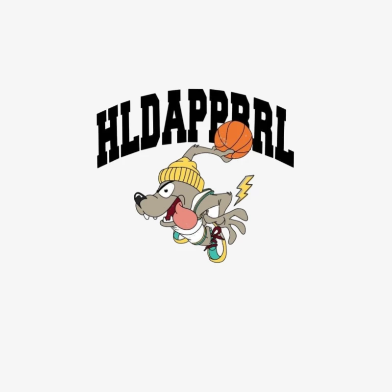 Cartoon Hund mit Basketball Damen Langarm T-Shirt