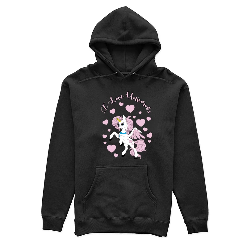 Niedliches Einhorn-Design mit Herzen Damen Pullover Hoodie