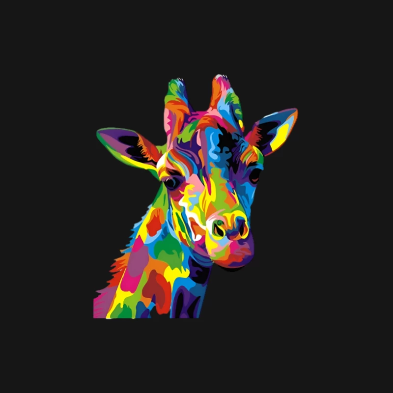 Buntes Giraffen-Porträt Herren Langarm T-Shirt
