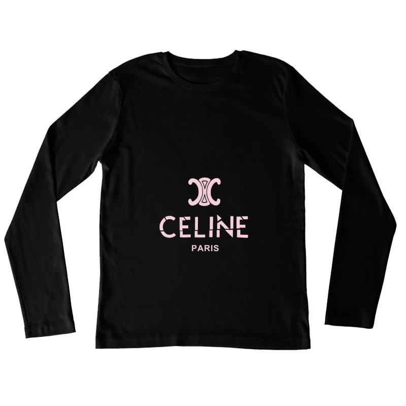 Celine Paris Logo Design Damen Langarm T-Shirt