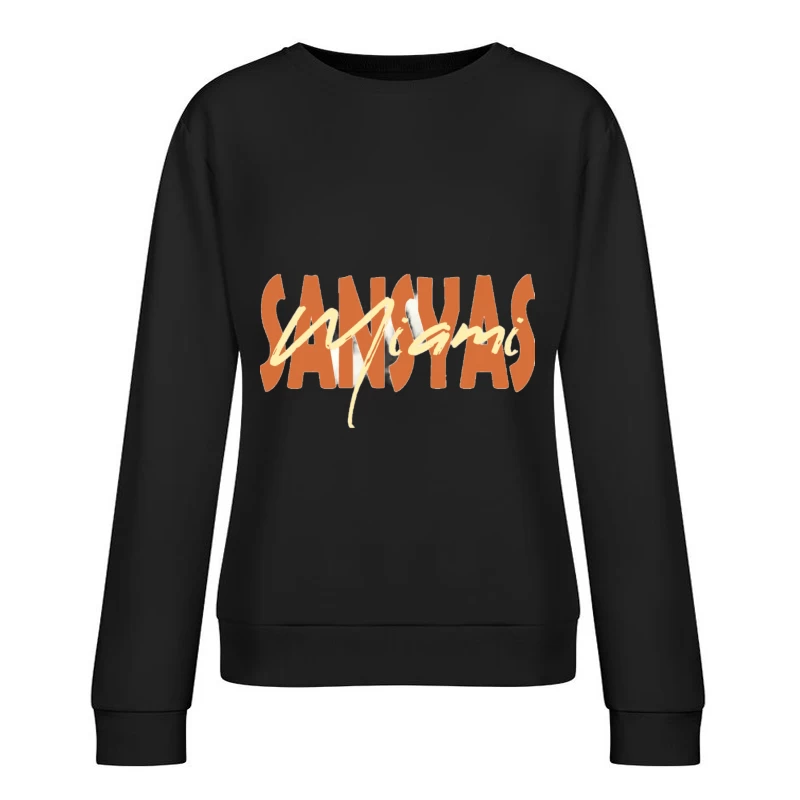 Retro Sanyasi Miami Schriftzug Damen Pullover Sweatshirt
