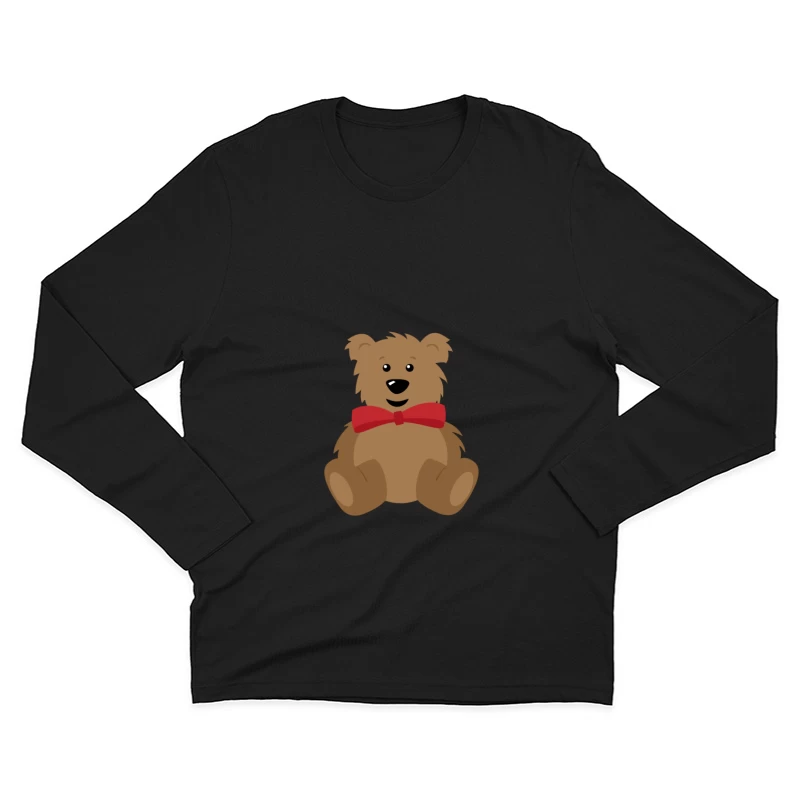 Ours en peluche avec nœud papillon rouge Homme Manches Longues T-Shirt